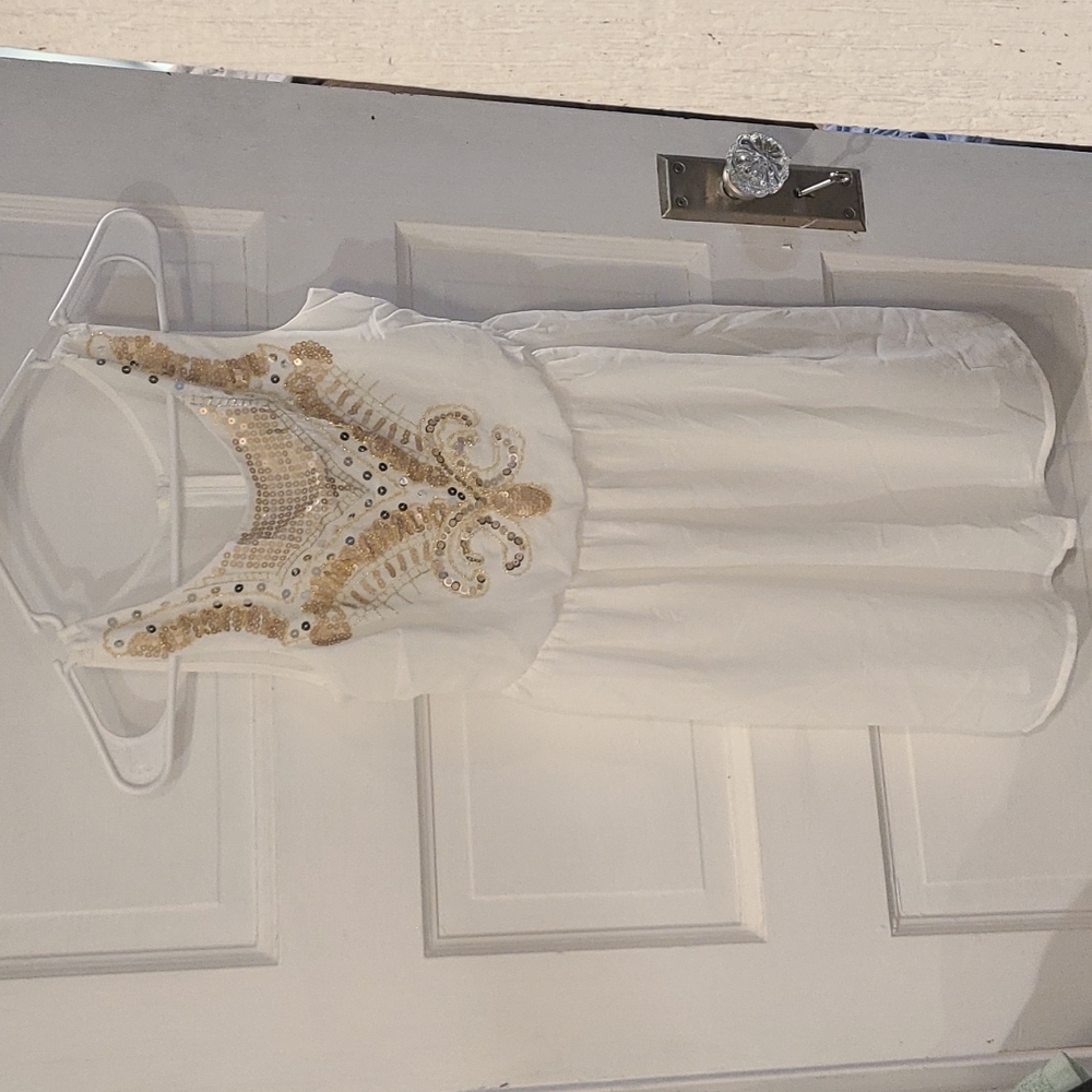 Gold and White Party Top